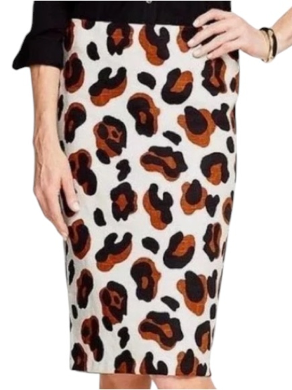 Talbots Cheetah Print Pencil Skirt on Cream